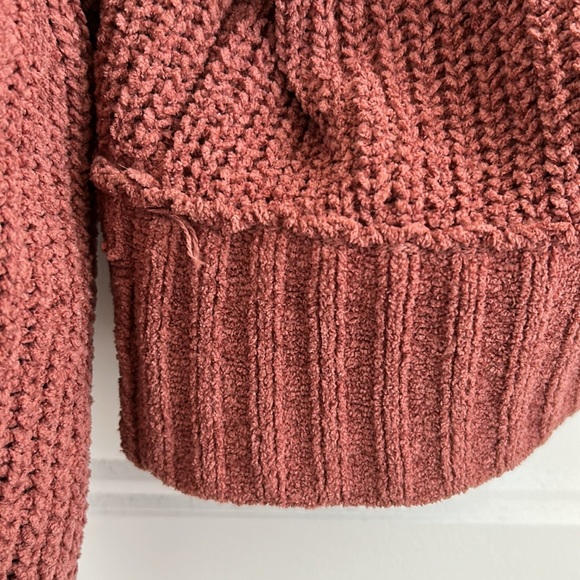 Dark pink cropped sweater - Picture 4 of 5